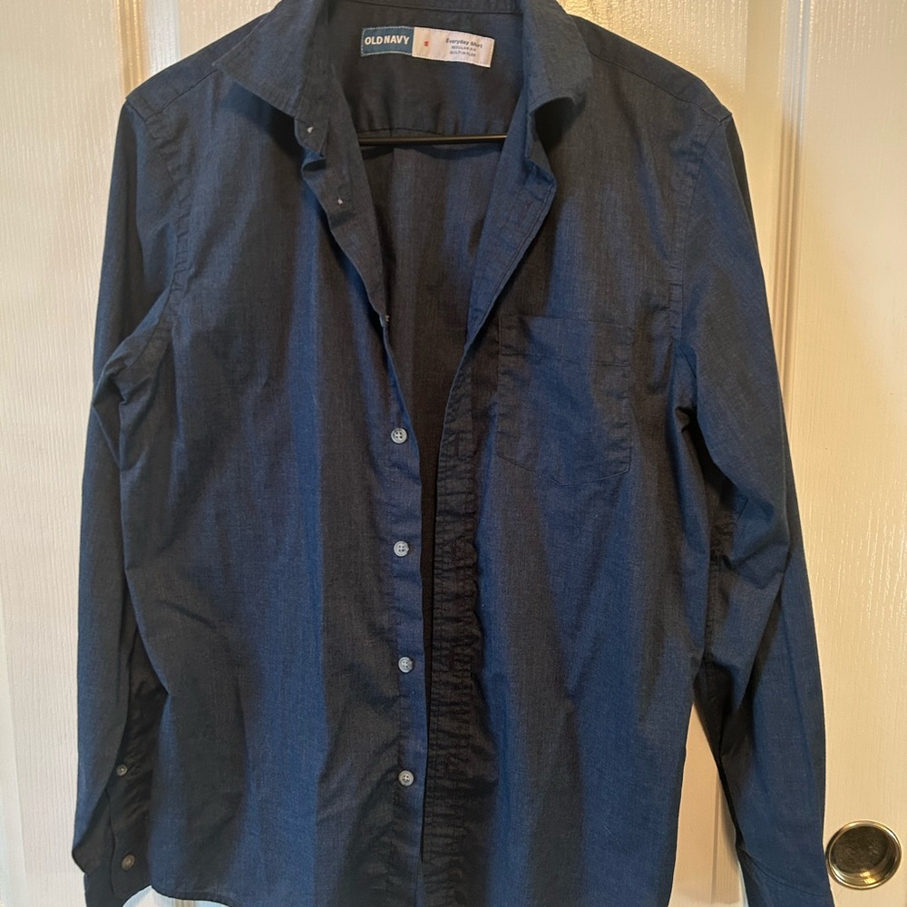 Old Navy Men's Casual Button Down Shirt - Navy Blue